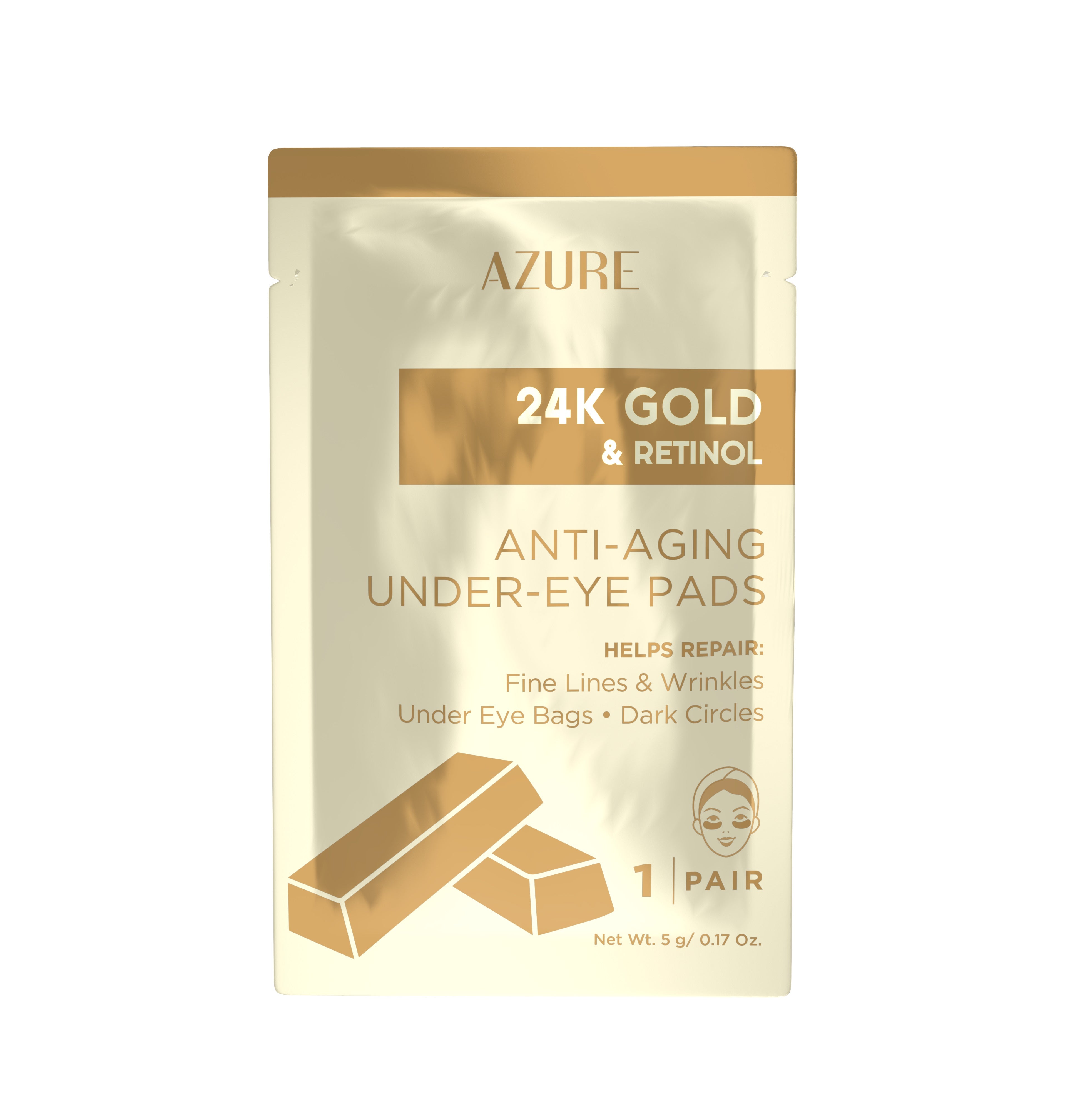 24K Gold & Retinol Anti-Aging Under Eye Pads: 5 Pairs