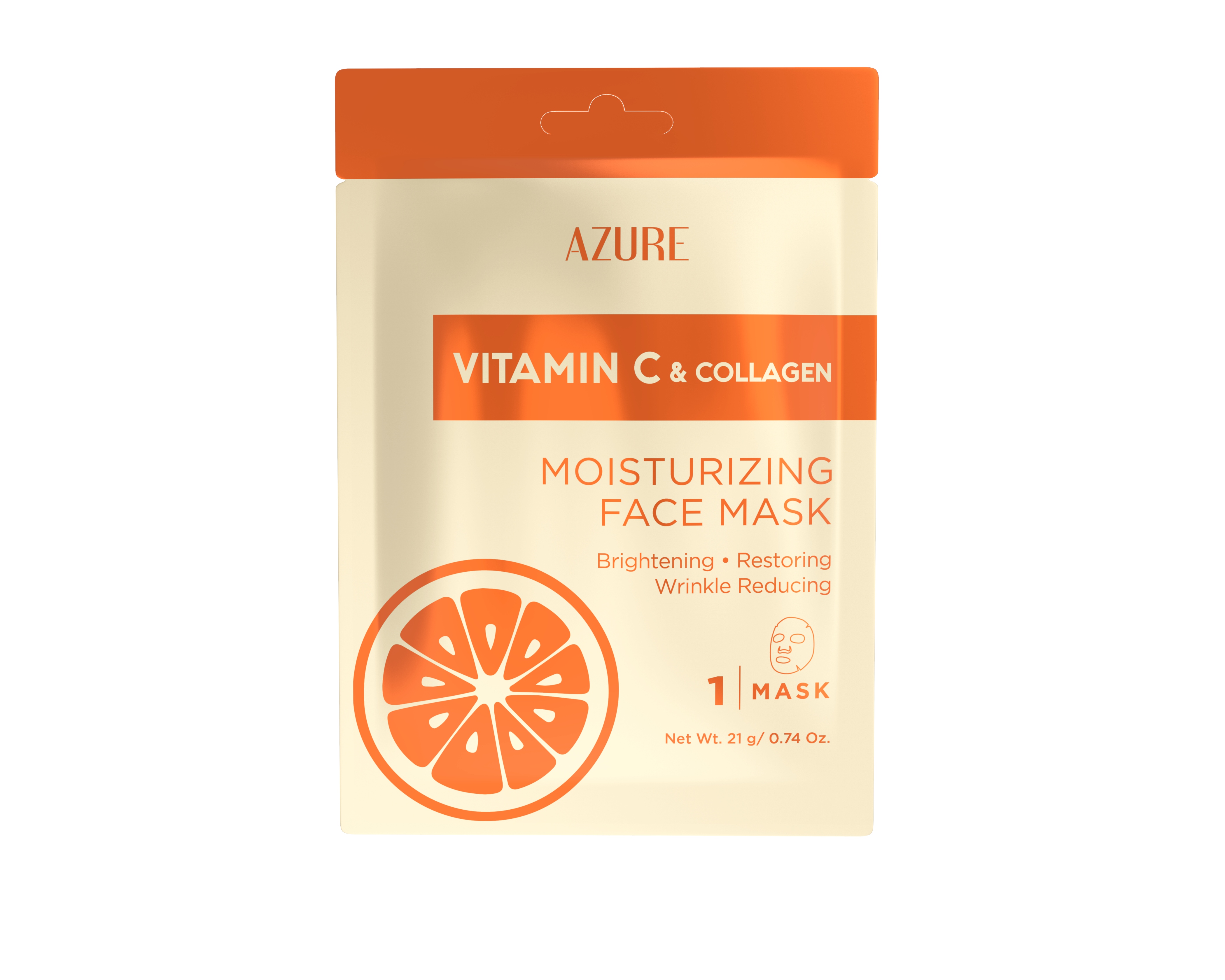 Vitamin C & Collagen Moisturizing Sheet Face Mask: 5 Pack