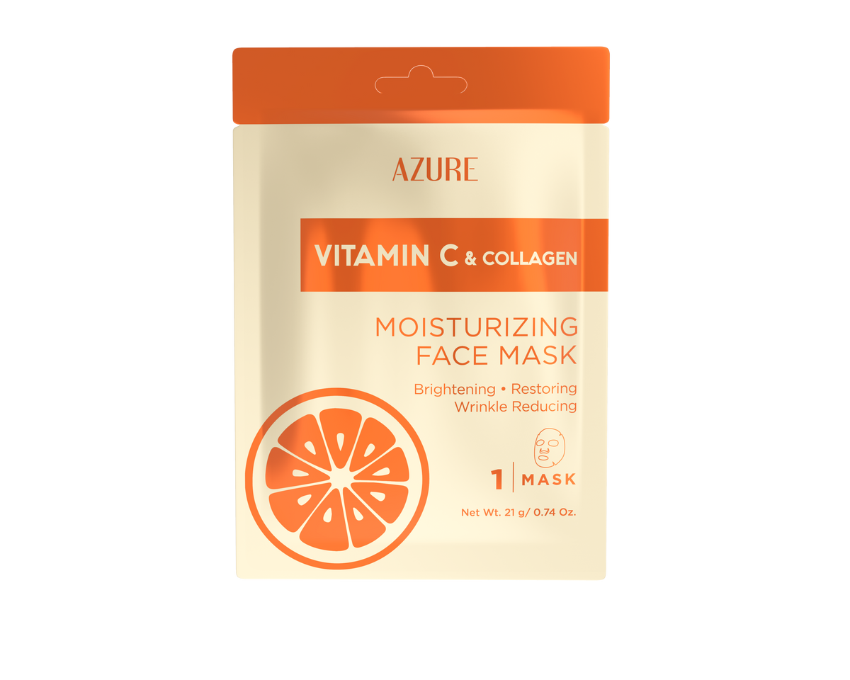 Vitamin C & Collagen Moisturizing Sheet Face Mask: 5 Pack – Azure
