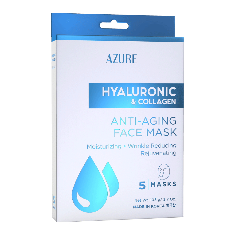 Hyaluronic & Collagen Anti-Aging Sheet Facemask: 5 Pack