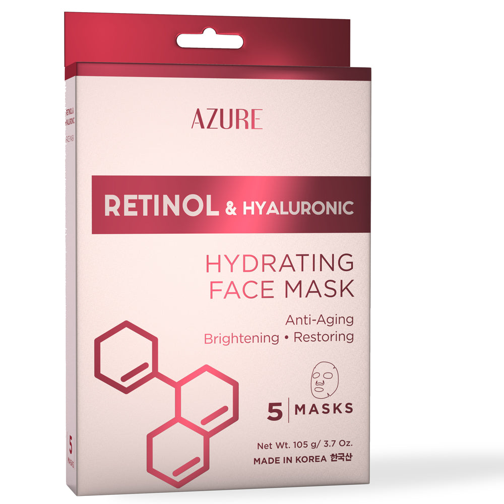 Retinol & Hyaluronic Hydrating Sheet Face Mask: 5 Pack – Azure Skincare
