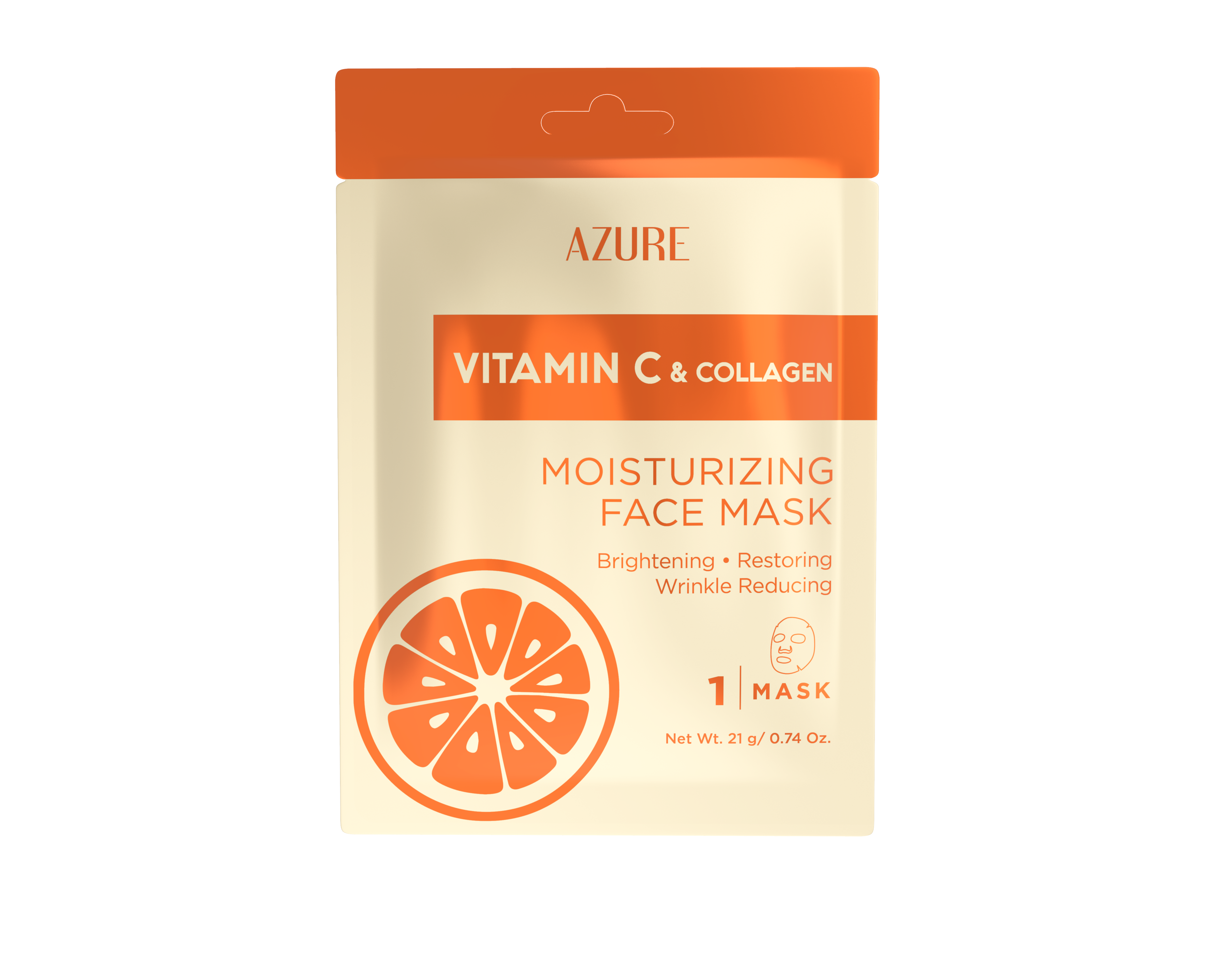 Vitamin C Collagen Moisturizing Sheet Face Mask 5 Pack Azure
