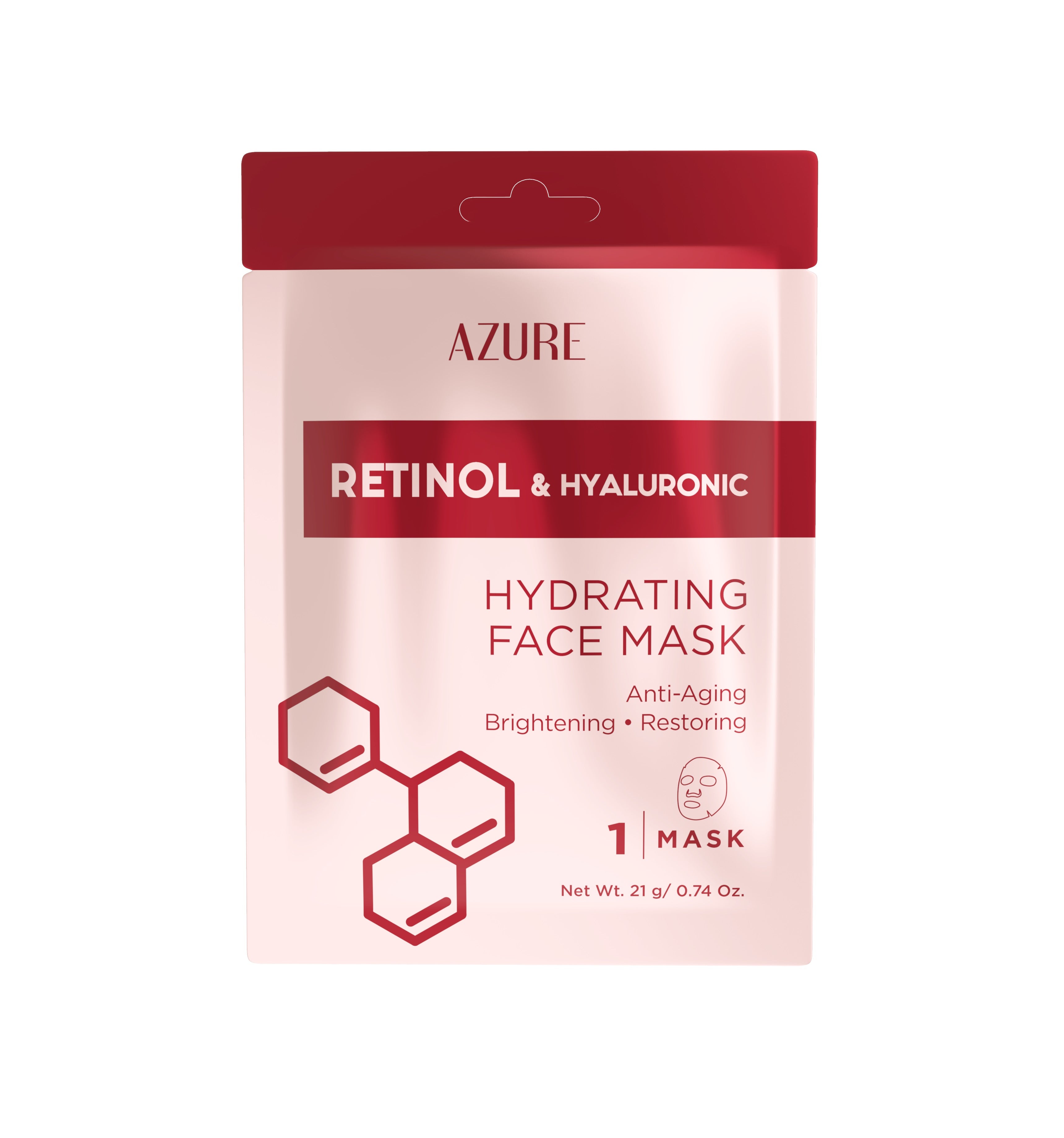 Retinol & Hyaluronic Hydrating Sheet Face Mask: 5 Pack